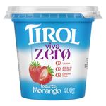 Iogurte Desnatado Morango Zero Lactose Tirol Viva Zero Pote 400g