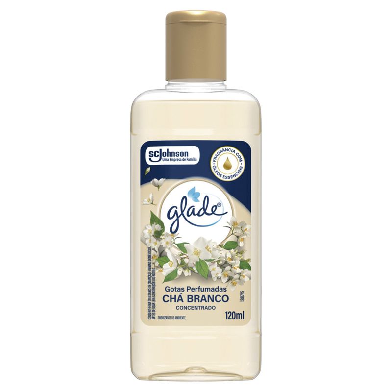 Odorizador de Ambiente Concentrado Chá Branco Glade Gotas Perfumadas Frasco 120ml