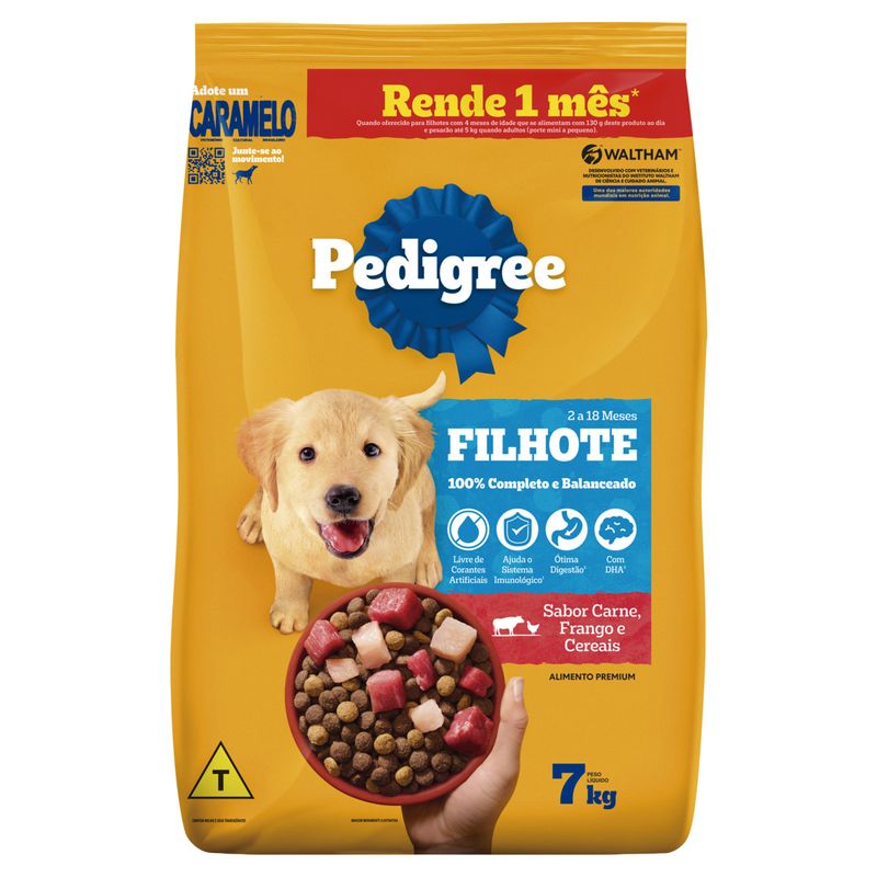 Alimento para Cães Filhotes Carne, Frango e Cereais Pedigree Pacote 7kg