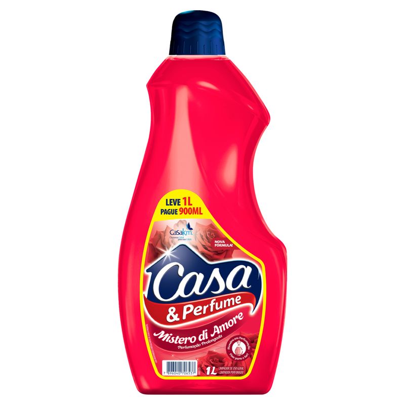Limpador Perfumado Mistero di Amore Casa & Perfume Frasco Leve 1l Pague 900ml