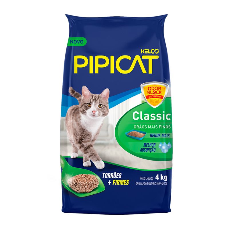 Granulado Sanitário para Gatos Classic Pipicat Pacote 4kg
