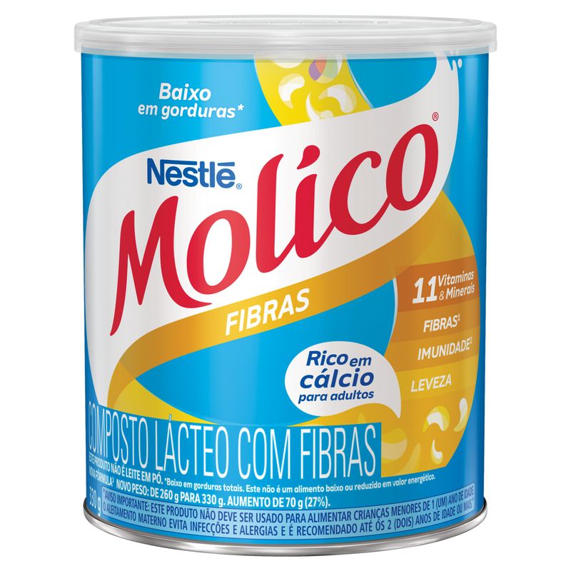 Composto Lácteo Fibras Molico Lata 330g