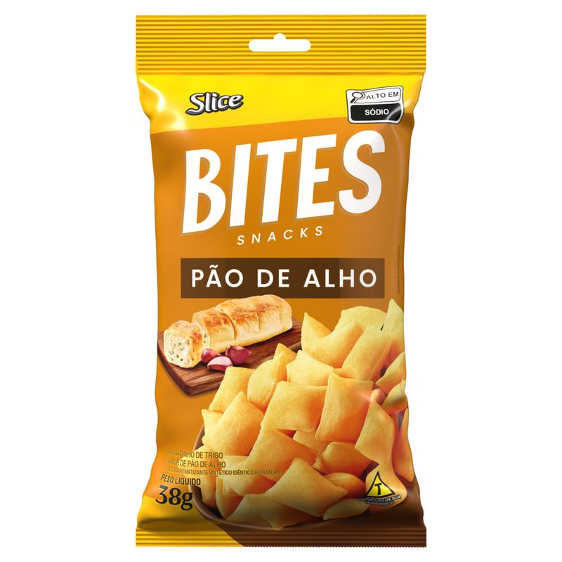 Salgadinho de Trigo Pão de Alho Slice Bites Snacks Pacote 38g