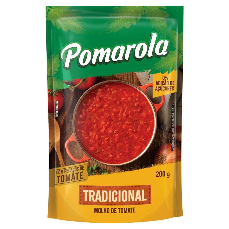 Molho de Tomate Tradicional Pomarola Sachê 200g