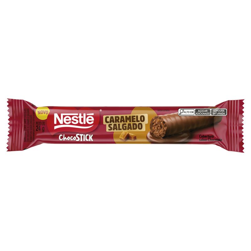 Chocolate Caramelo Salgado Nestlé ChocoStick Pacote 24g