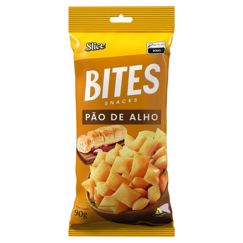 Salgadinho de Trigo Pão de Alho Slice Bites Snacks Pacote 90g