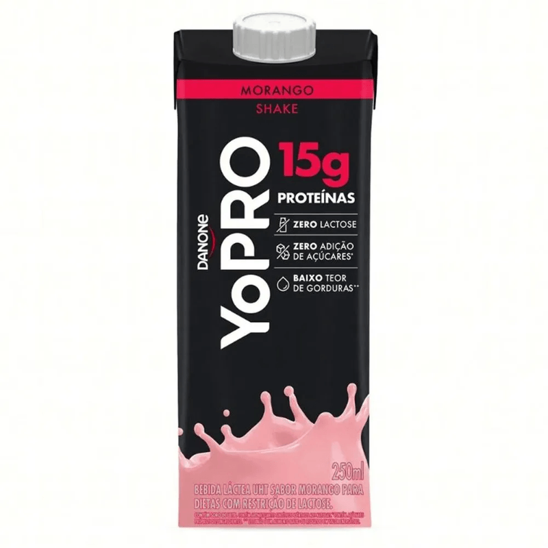 Bebida Láctea Yopro 15g Proteínas Sabor Morango Caixa 250ml