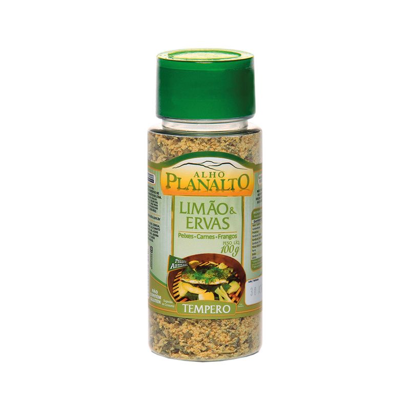 Tempero Limão & Ervas Alho Planalto Frasco 100g