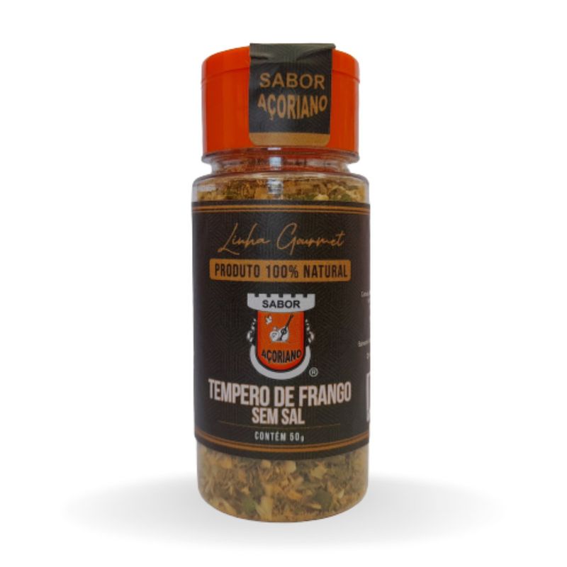 Tempero de Frango Sem Sal Sabor Açoriano Frasco 50g