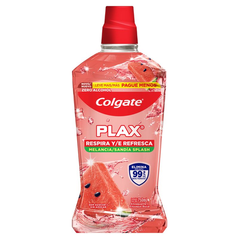 Enxaguante Bucal Zero Álcool Melancia Colgate Plax Frasco 750ml Leve Mais Pague Menos