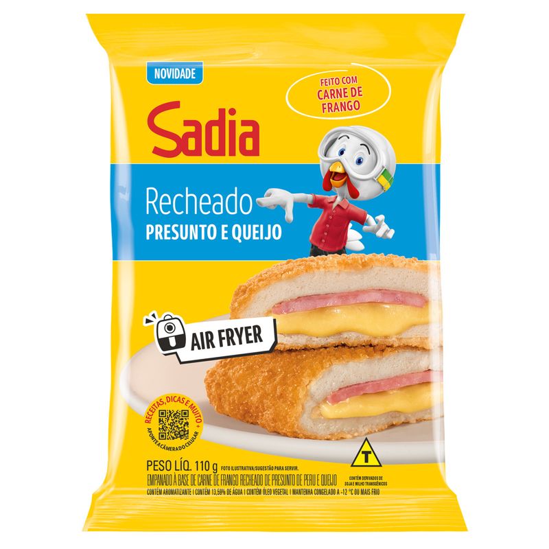 Empanado de Frango Recheio Presunto e Queijo Sadia Pacote 110g