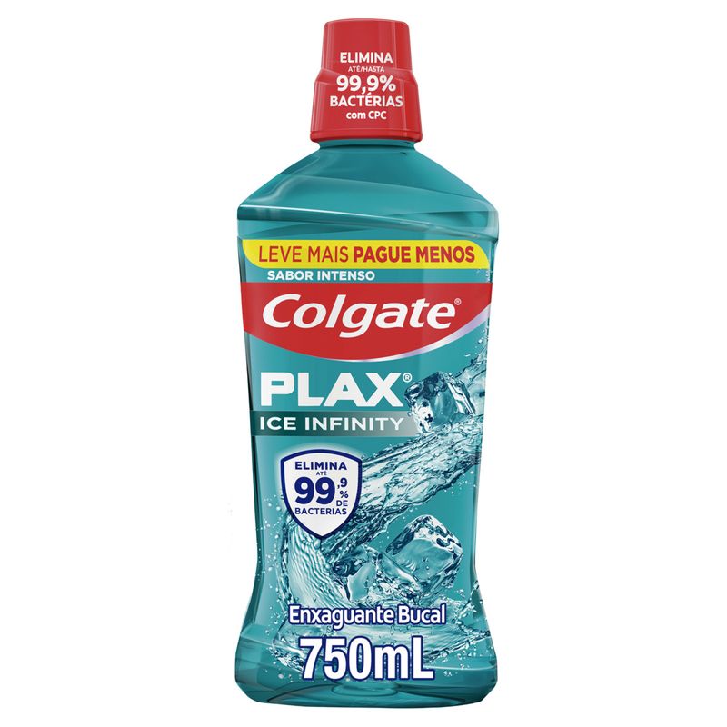 Enxaguante Bucal Zero Álcool Ice Infinity Colgate Plax Frasco 750ml Leve Mais Pague Menos