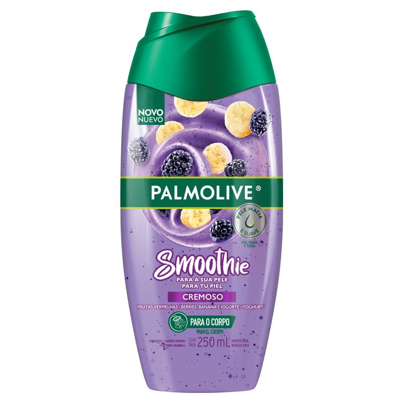 Sabonete Líquido Nutritivo Frutas Vermelhas, Banana e Iogurte Palmolive Smoothie Frasco 250ml