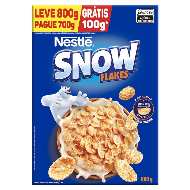Cereal Matinal Snow Flakes Caixa Leve 800g Pague 700g