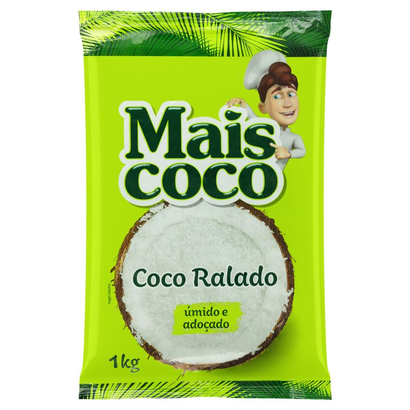 Coco Ralado Úmido Adoçado Mais Coco Pacote 1kg
