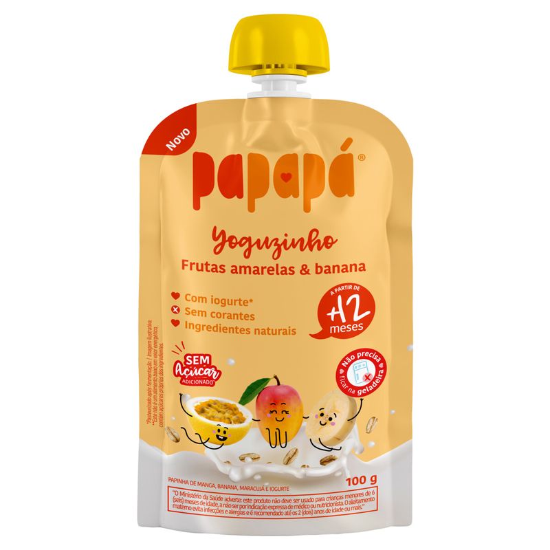 Papinha Frutas Amarelas & Banana Papapá Yoguzinho Squeeze 100g