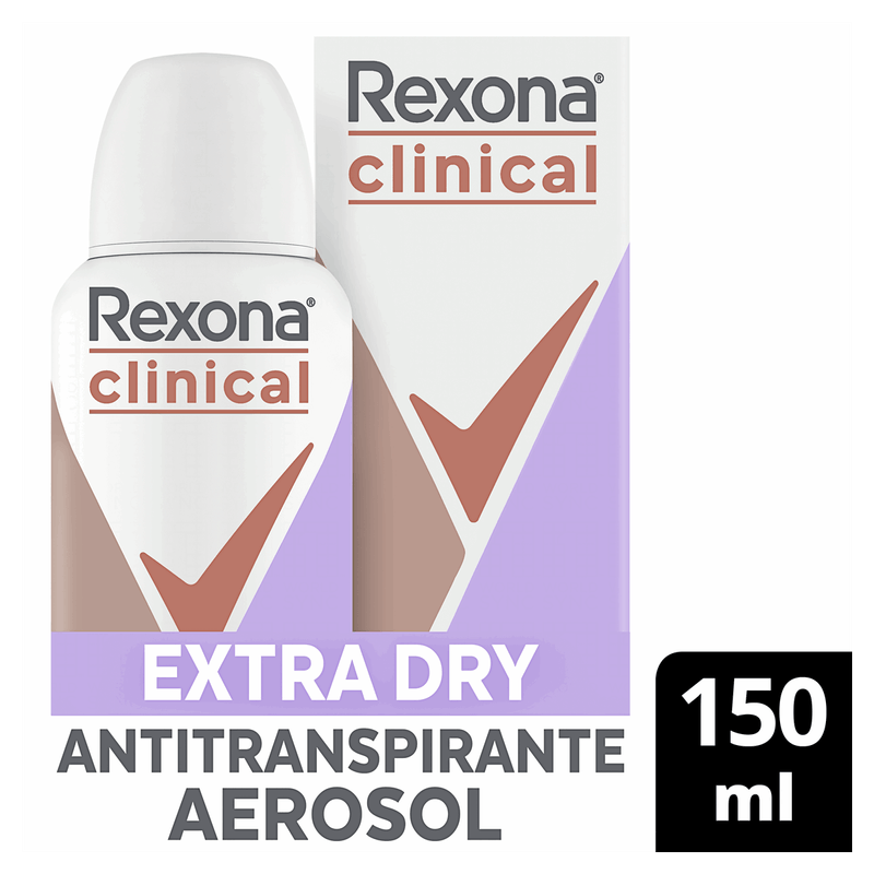Antitranspirante Aerossol Extra Dry Rexona Clinical 150ml