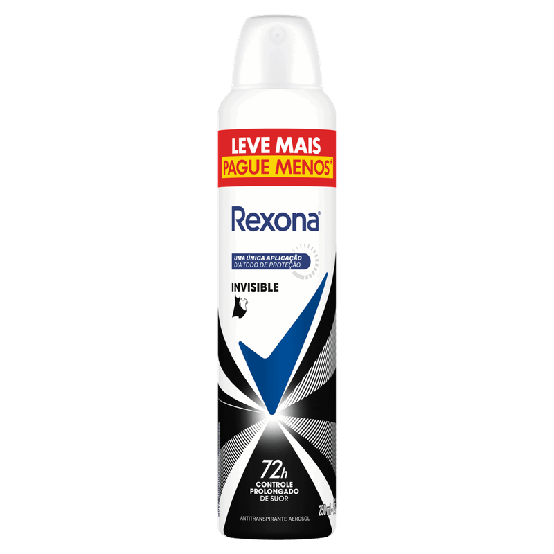 Antitranspirante Aerossol Invisible Rexona 250ml Leve Mais Pague Menos