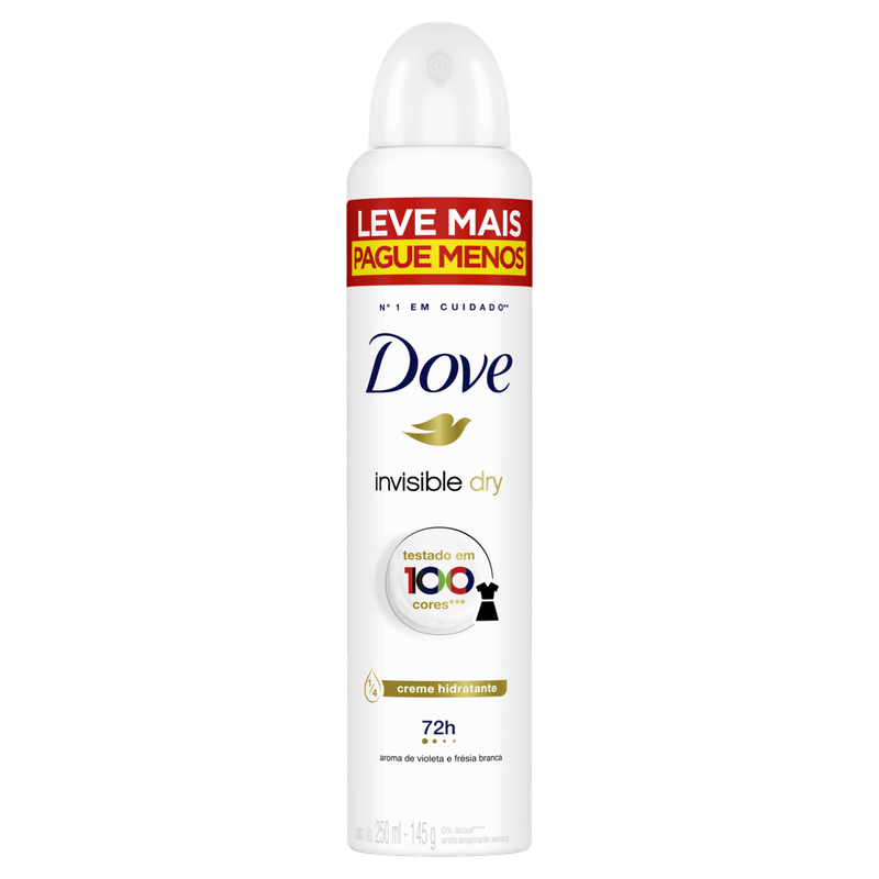Antitranspirante Aerossol Invisible Dry Violeta e Frésia Branca Dove 250ml Leve Mais Pague Menos