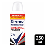 Antitranspirante Aerossol Antibacterial e Invisible Rexona 250ml Leve Mais Pague Menos