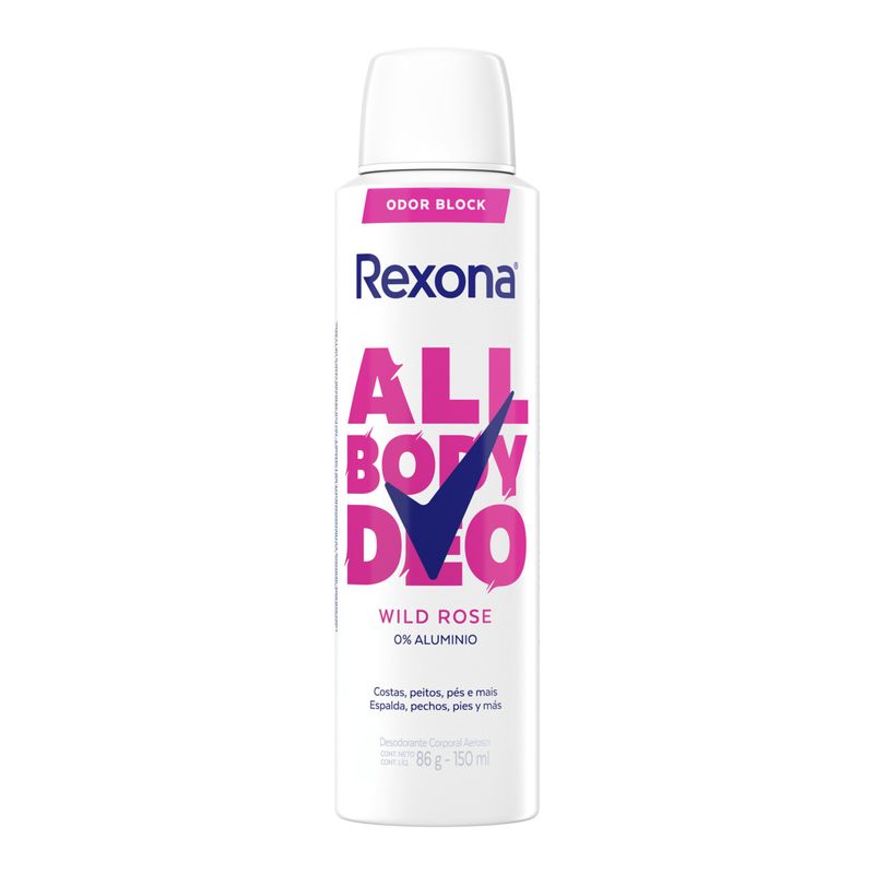 Desodorante Aerossol Rexona All Body Deo Wild Rose 150ml Spray