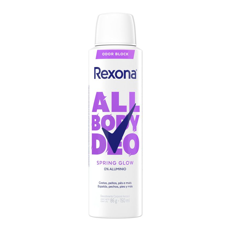 Desodorante Aerossol Rexona All Body Deo Spring Glow 150ml Spray