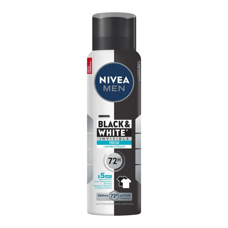 Antitranspirante Aerossol Nivea Men Invisible for Black & White Fresh 150ml