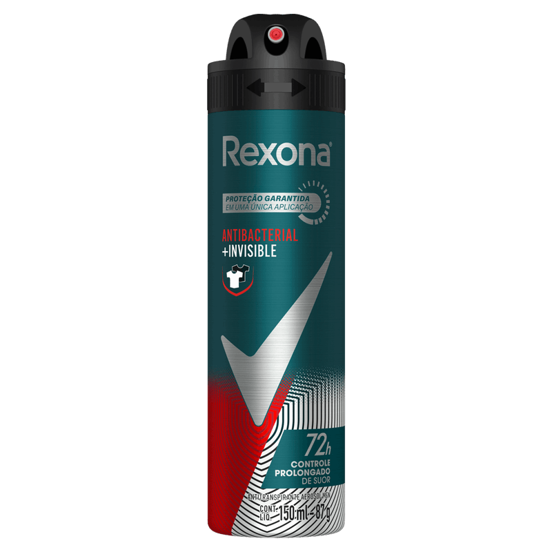 Antitranspirante Aerossol Antibacterial e Invisible Rexona Men 150ml