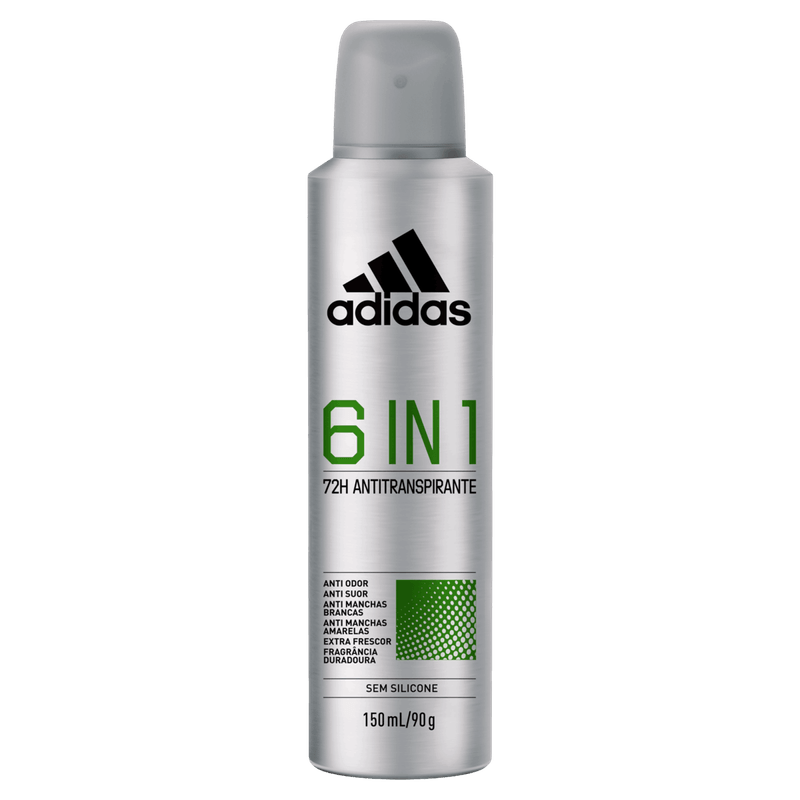 Antitranspirante Aerossol 6 in 1 Adidas 150ml Spray