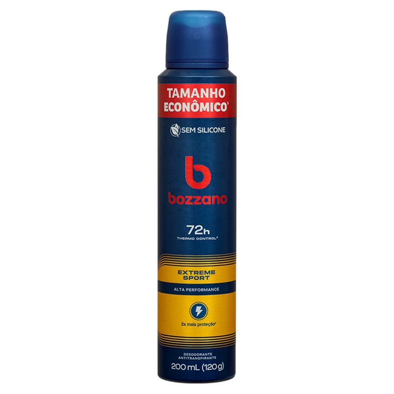 Antitranspirante Aerossol Extreme Sport Bozzano 200ml Spray Tamanho Econômico