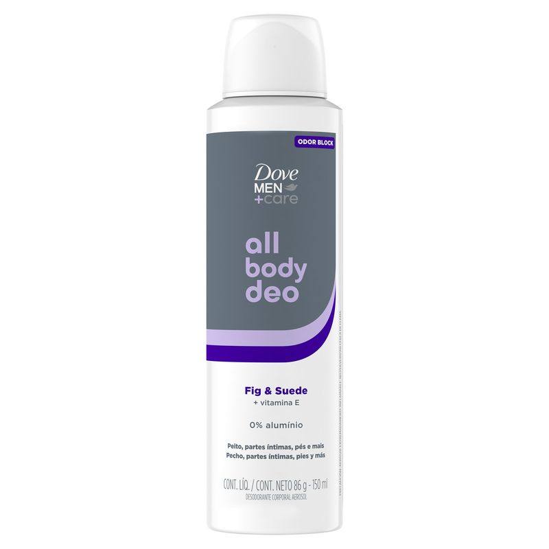 Desodorante Aerossol Fig & Suede Dove Men+Care All Body Deo 150ml Spray