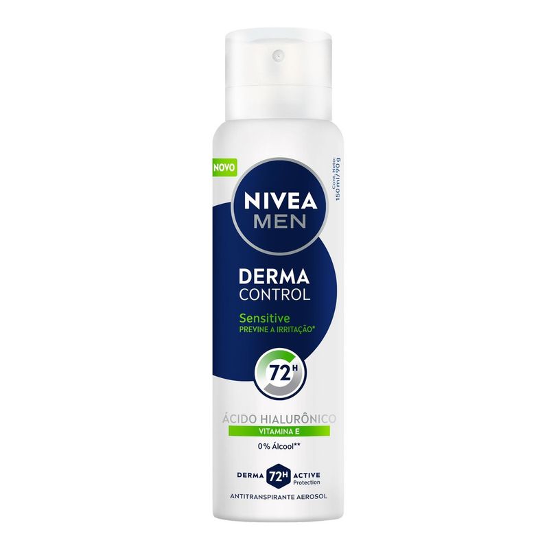 Desodorante Aerossol Derma Control Sensitive Nivea Men Frasco 150ml