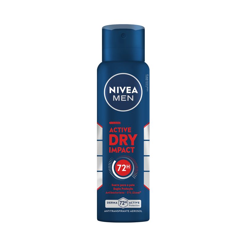 Antitranspirante Aerossol Active Dry Nivea Men Impact 150ml