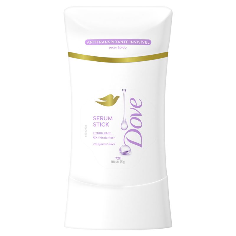 Antitranspirante Stick Sérum Rainforest Lilies Dove Invisível 45g