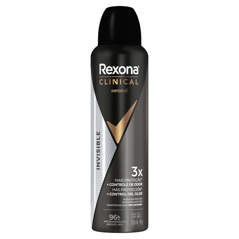 Antitranspirante Aerossol Rexona Clinical Men Invisible 150ml Spray