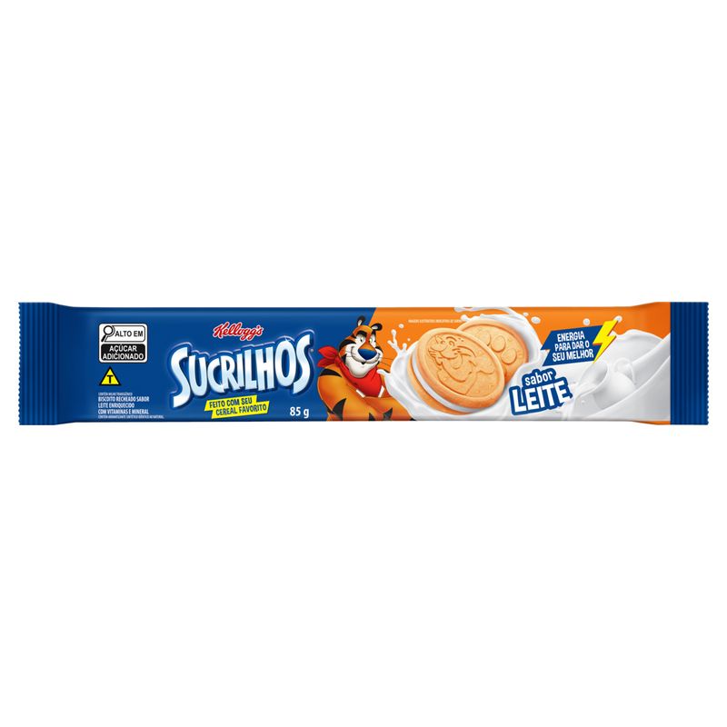 Biscoito Sucrilhos Recheio Leite Kellogg's Pacote 85g