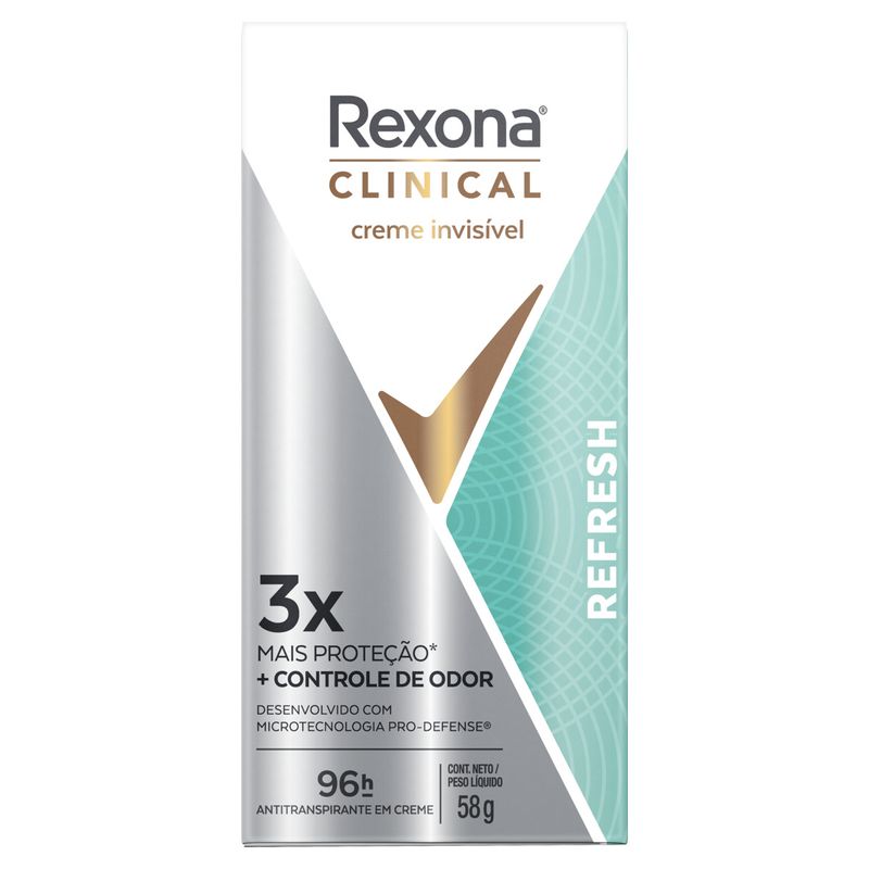 Antitranspirante Creme Rexona Clinical Refresh 58g