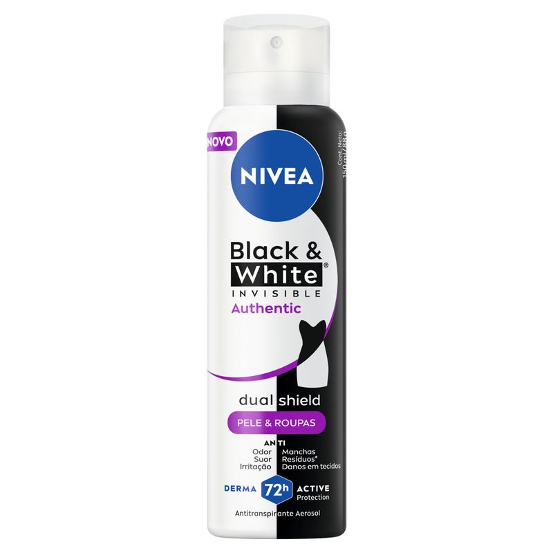 Antitranspirante Aerossol Nivea Invisible Black & White Authentic 150ml Spray