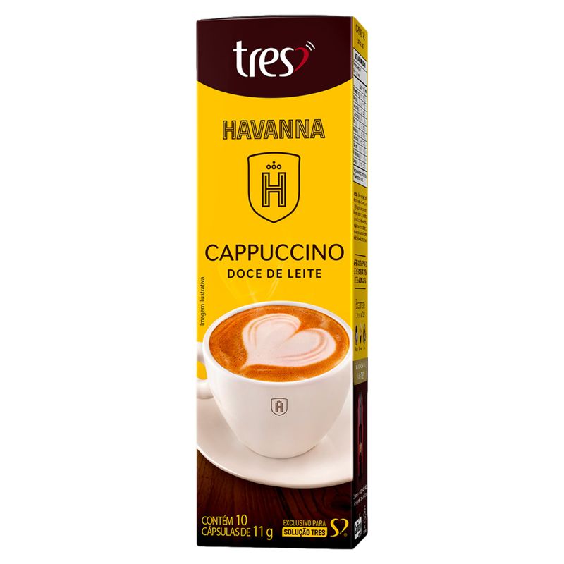 Cappuccino em Cápsula Doce de Leite Havanna Tres Caixa 110g 10 Unidades