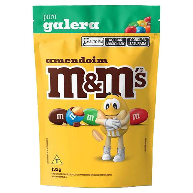Confeito de Chocolate ao Leite com Amendoim M&M's Pacote 132g