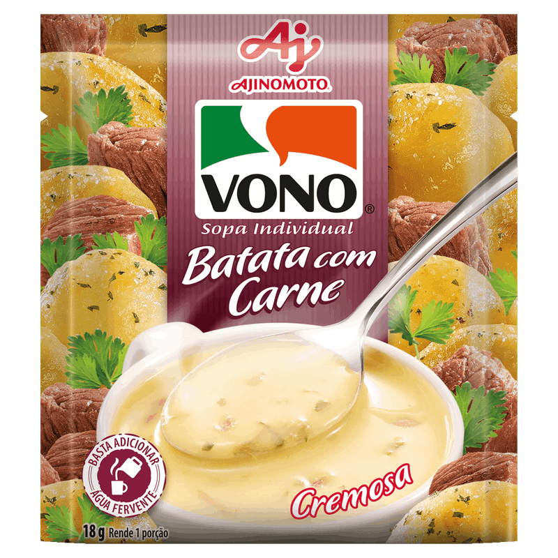 Sopa Individual Cremosa Batata com Carne Vono Pacote 18g