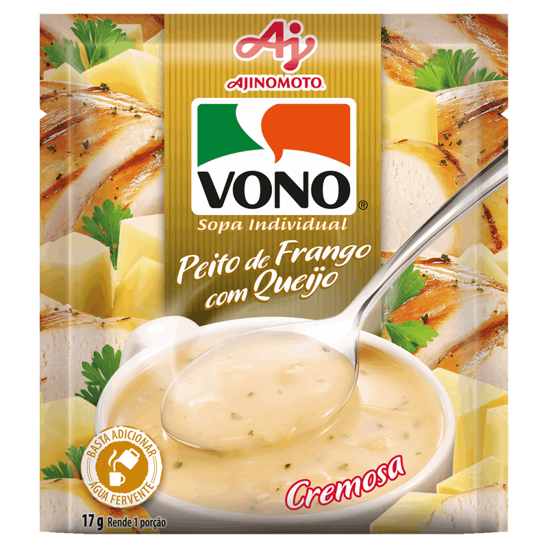 Sopa Individual Cremosa Peito de Frango com Queijo Vono Pacote 17g