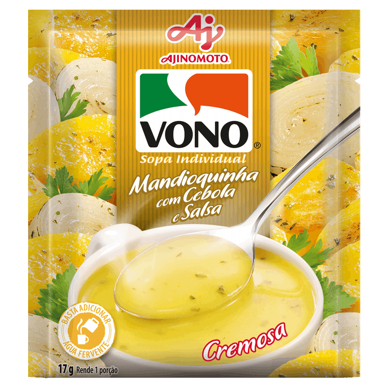 Sopa Individual Cremosa Mandioquinha com Cebola e Salsa Vono Pacote 17g