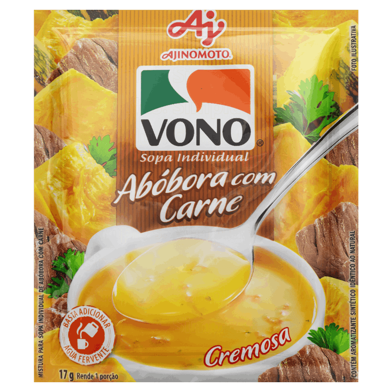 Sopa Individual Cremosa Abóbora com Carne Vono Pacote 17g