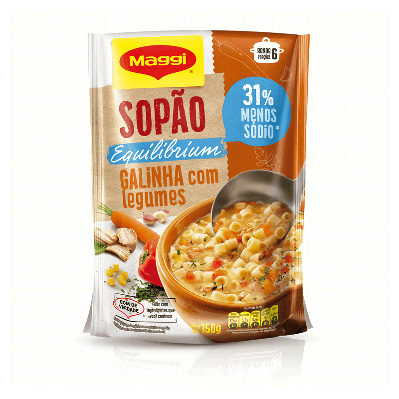 Sopão Galinha com Legumes Maggi Equilibrium Sachê 150g