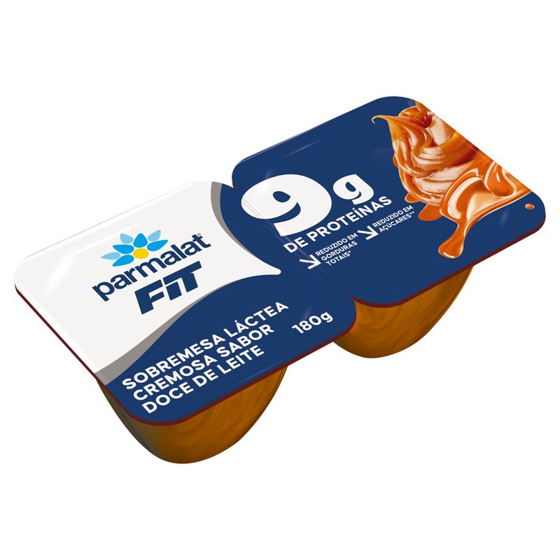 Sobremesa Láctea Doce de Leite Parmalat Fit Bandeja 180g 2 Unidades