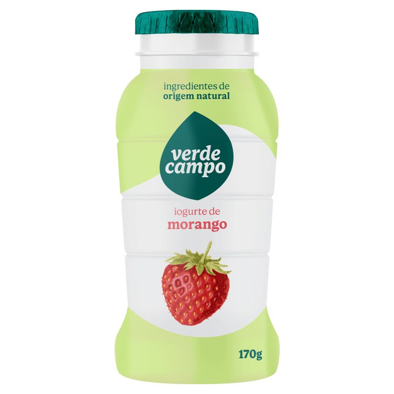 Iogurte Parcialmente Desnatado Morango Verde Campo Frasco 170g