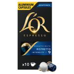 Café em Cápsula Ristretto Espresso Descafeinado L´or Caixa 52g 10 Unidades