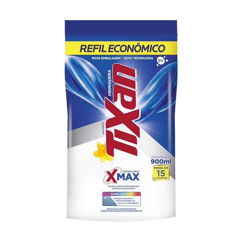Lava Roupas Líquido Tixan Primavera Sachê 900ml