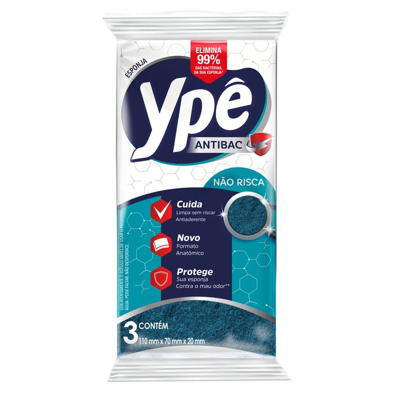 Esponja Ypê Antibac Pacote 3 Unidades
